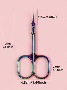 Professional Beauty Scissors, Suitable For Eyebrow Trimming, Eyelash Trimming, Dry Skin, Titanium Gold Color, Curved Cuticle Scissors, Small Multi-Functional Stainless Steel - Multicolor - View 5