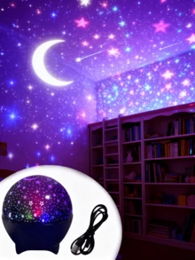 Atomic Star Moon Projection Lamp, Holiday Gift For Halloween, Christmas, Create Magical Night Atmosphere - Multicolor - View 4