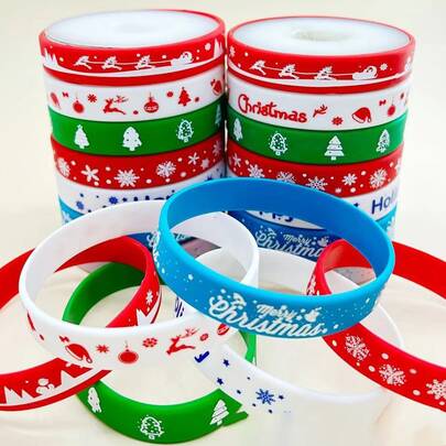 8pcs Christmas Party Silicone Bracelets Wristbands Festival Celebration Gift Wristbands