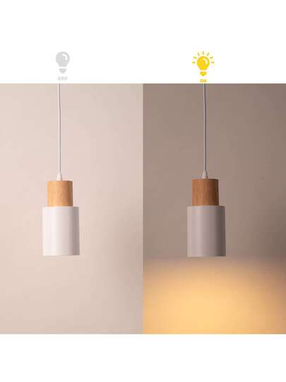 Alpinaluz "KIRA" Hang Lamp In Wit Metaal Hout Sc inavian Moderne E27 view 10