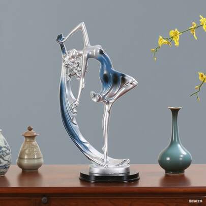 1pc Ballet Dancer Girl Statue, Ballerina Sculpture Art Figurine, Decor For Living Room, Bedroom, Bookshelf, TV Stand, Cabinet, Desk, Tabletop