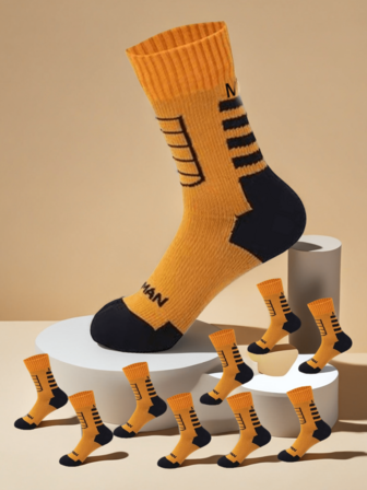 3/5/6/9/10 Pairs Men/Women's Fashion New Knitted Soft Sports Crew Socks, Moisture-Wicking, Comfortable Casual Socks, Suitable For Daily Wear And Sports, All Seasons