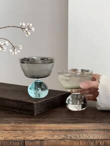 限时特惠！1个水晶球高脚玻璃杯，复古时尚咖啡杯，高端茶杯，奢华果汁/牛奶杯，适用于餐厅、客厅、饮品店、咖啡馆 - 透明綠 - 查看 7
