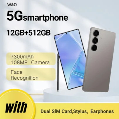 W&O X25 Ultra Android 14 Smartphone - Dual SIM Unlocked | 12GB RAM + 512GB ROM, 6.8 Display, 50MP Pro Camera, 5000mAh All-Day Power Includes: S Pen Stylus, USB-C Cable, Premium Case, Headphone. Perfect For Travel, Students & Daily Use – Top Gift For Halloween , Christmas, Birthdays!