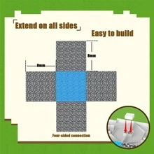 Magnetic Base Plate Variety Baseplates Match Magnet Construction Brick Building Blocks Cube Toys Mine World 2025 Best Gift For Boys And Girls Children Age 3+ Pixel Style Base Plates Toy Support Building Blocks So That They Will Not Fall Off - Multicolor - View 6