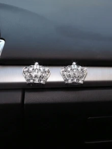 Miếng dán trang trí xe hơi hình vương miện kim cương hợp kim kim loại ba chiều 3D cá nhân hóa, Miếng dán biểu tượng phong cách vương miện kim loại, Trang trí lấp lánh cho nội thất & ngoại thất xe hơi, Phụ kiện ô tô Unisex - Nhiều màu - Xem 5