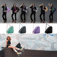 1 pieza Bolsa de patinaje ajustable de tela Oxford de alta calidad con asa superior y compartimento con cremallera. Accesorios de patinaje universal y duradero para patines de ruedas, patines de hielo, patines quad, patines en línea, patines de figura y patines de hockey.