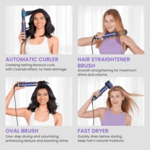 UKLISS 5-In-1 Multi-Function Hot Styling Brush And Curling Iron | 3 Temperature Settings, 5 Interchangeable Heads, Create Curls, Waves, Smooth Styles | Detachable Heads, Auto Curling | Multi-Function Professional Hair Tool, Compact And Portable Design | Suitable For All Hair Types And Styles. - UK Plug(220-240V) - View 8