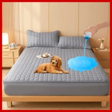 1Pc Waterproof Mattress Protector, Mattress Cover, Suitable For Bedroom/Guest Room/Hotel, Soft, Skin-Friendly, Breathable And Waterproof, Suitable For Machine Wash/Hand Wash, Does Not Include Pillow And Pillow Core - Navy Blue - View 2