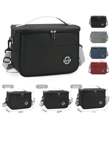 带有熊图案的保温午餐袋 - 防水便携，适合学校和办公室 - 让您的食物保持新鲜美味（熊标签图案将随机发送）