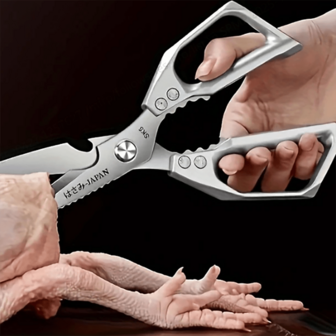 1把厨房剪刀，不锈钢多功能食品剪，超锋利，适用于肉类、鱼类、鸡肉、披萨、沙拉、烧烤等，坚固耐用——送给妈妈的最佳圣诞礼物，圣诞特惠！