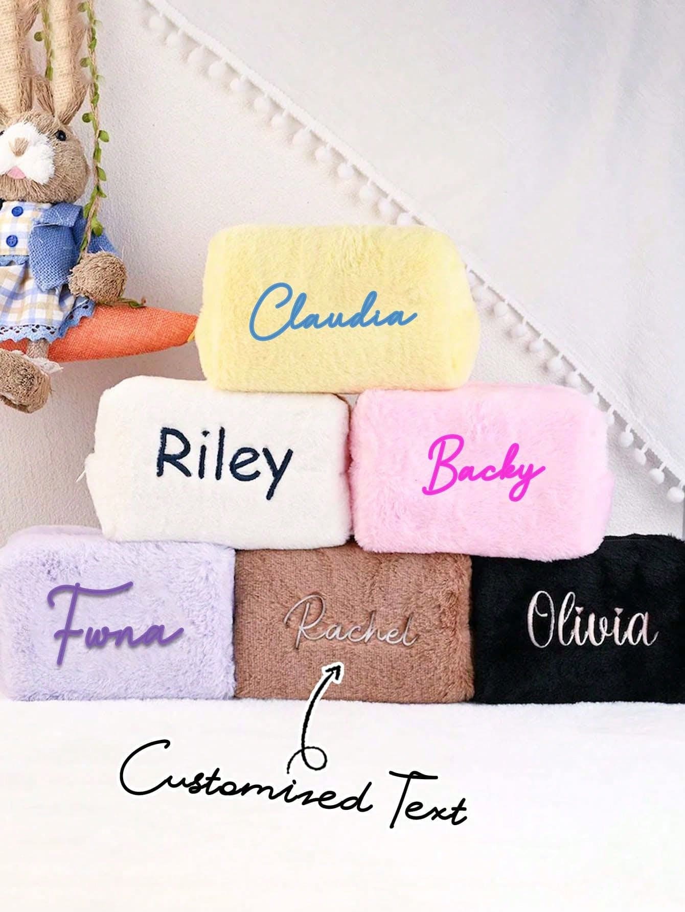 Borsa per il trucco personalizzata per damigelle, borsetta ricamata, regalo unico per il festa nuziale, regalo per lei, regalo per damigelle, borsa personalizzata. Borsa da toilette impermeabile, regalo per Natale, Ringraziamento, Festa della Mamma, San Valentino, miglior borsa cosmetica, anniversario, borsa da toilette regalo di compleanno - Multicolore - Visualizzare 1