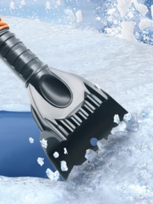 Dual Blades, Anti-Slip Grip, ABS Soft Shovel Head - Essential For Driveway & Car Winter Snow Removal - Multicolor - View 4