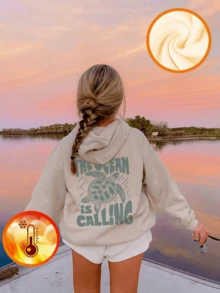 A Casual Printed Hoodie For Girls And Children, With A Hooded Sweatshirt For Autumn And Winter Students. Long Sleeved With Plush And Thick Top - A Fun Beach Turtle Vacation Style Hoodie That Never Goes Out Of Style, Suitable For Daily Play! Hoodies Tween Girl Clothes Tween Girl Clothes Girls
