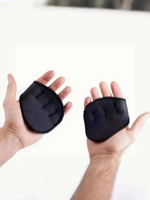1 Pair Black 4-Finger Fitness Gloves For Deadlift, Bench Press, Pull-Ups, Dumbbell Workout, Anti-Slip & Wear-Resistant, Protect Hands - Multicolor - View 2