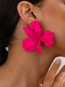 1 Pair Fashionable 2025 New European & American Cross-Border Jewelry Enamel Petal Earrings, Exquisite Design, Suitable For Women's Party, Daily Wear, Valentine's Day, Wedding, Travel, Mother's Day