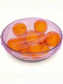 100片装食品保鲜膜，淋浴喷头罩，多功能收缩袋，加厚厨房食品保鲜膜，冰箱食品保鲜罩，弹性拉伸罩，桌面食品保温罩，食品储存袋 - 彩色 - 查看 4