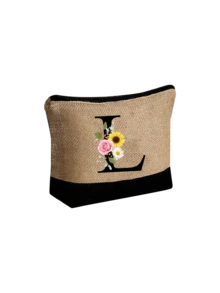 Personalized Floral Letter Linen Canvas Tote Bag Set, A-Z Letter Large Capacity Tote Bag With Matching Small Pouch, Suitable For Carrying Daily Essentials, Groceries, Travel Items, For Women, Fashion Lovers, Personalization Enthusiasts, Great For Daily Use, Shopping, Beach Travel, Adding Fashionable Personalized Accent To Outfits, Christmas/New Year Gift - Multicolor - View 12