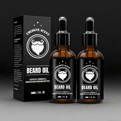 古龙胡须油护发素（玻璃瓶） - 温和配方，含有葡萄籽油、橄榄籽油和荷荷巴籽油植物提取物，适合男士 - 滋润、清新、软化胡须（30 毫升）