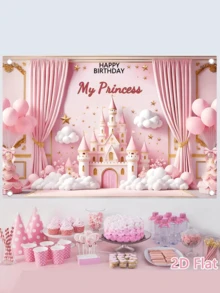 1 tấm banner trang trí tiệc sinh nhật công chúa tùy chỉnh với tên và năm, chất liệu polyester màu hồng, kiểu lâu đài cổ tích, dùng làm phông nền chụp ảnh, có 3 kích cỡ, banner Chúc mừng sinh nhật cá nhân hóa, phù hợp cho bàn bánh kem, tường nhà, trang trí ngoài trời. - Nhiều màu 3 - Xem 2