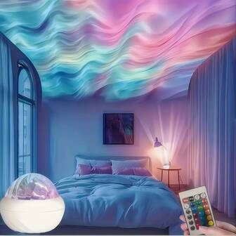 1pc Aurora Projection Magic Ball, Adjustable Multi-Color, Gives Aurora-Like Lighting In Dark Environment, USB Powered, Suitable For Baby Room Decor, Baby/Kids Sleep Light, Party, Gathering, Children's Birthday Gift