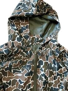 Camo Windbreaker For Men,Full Zip Up Windproof Jacket Waterproof Lightweight - 軍綠色 - 查看 3