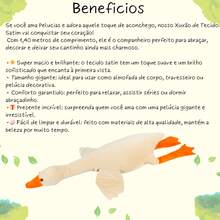 Pelúcia Almofada Gigante Pato Xuxão Travesseiro Fofinho Macio - Creme - Visão 5