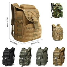 Mochila deportiva táctica: mochila para ordenador portátil de uso diario, unisex, con múltiples compartimentos, fabricada en poliéster resistente, ideal para senderismo, pesca, gimnasio, con detalles a rayas, mochila para fitness | Mochila de moda | Correas seguras, mochila de senderismo. Adecuada para viajeros, campistas, amantes de la naturaleza y aficionados al fitness. - camuflaje verde - Ver 3