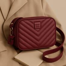 Bolsa Feminina com Alça Ajustável Moderno Básica Casual Fashion Dia a Dia Luxo - Promoção - bordô - Visão 7