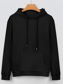 Replay Black Funny Hoodies Polyester For Men Casual Sporty Style Cool Hoodies , Funny Hoodies , Sweatshirt - 黑色 - 查看 2