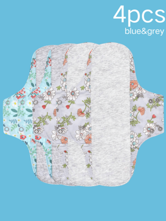 4 Packs Reusable Menstrual Pads For Adults,Washable, Waterproof, Leak-Proof, With Graphene Antibacterial Layer, 8.26*10.62inch Reusable Soft Cloth Menstrual Pads For Ladies(PINK)