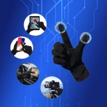 1 para męskich i damskich rękawic zimowych Ciepłe rękawiczki na zimną pogodę, odpowiednie do biegania, jazdy samochodem, jazdy na rowerze, wędrówek na świeżym powietrzu Rękawiczki dotykowe