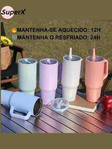Car  Bottle, Leak-Proof, Retractable Spout, Keeps Drinks Hot/Cold - Orange - View 2
