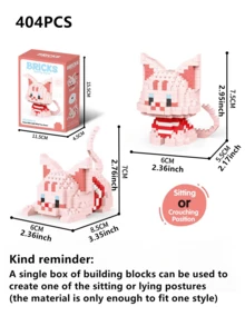 1pc Cute Cat Series Cartoon Figurine Plush Doll (Tabby Cat/Calico Cat/Cow Cat/Black Cat/Ragdoll Cat/Siamese Cat) Animal Model DIY Assembling Building Blocks Home Decor Birthday/Halloween/Christmas Gift Cat, Building Blocks, Halloween,Littlest Pet Shop,Number Blocks,Doll - Multicolor - View 18