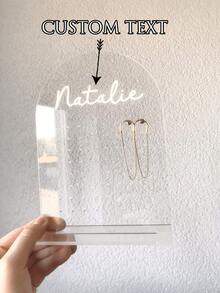 Personalized Jewelry Display Stand, Jewelry Rack, Girls Room Decor, Earring Holder, Acrylic Earring Rack, Jewelry Storage Box, Earring Organizer, Suitable As Gift For Family And Friends, Christmas, Valentine's Day, Halloween, Anniversary, Birthday