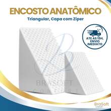 Kit 2 Triangular Backrest Pillow For Resting And Reading With Zippered Cover - 白色 - 查看 1