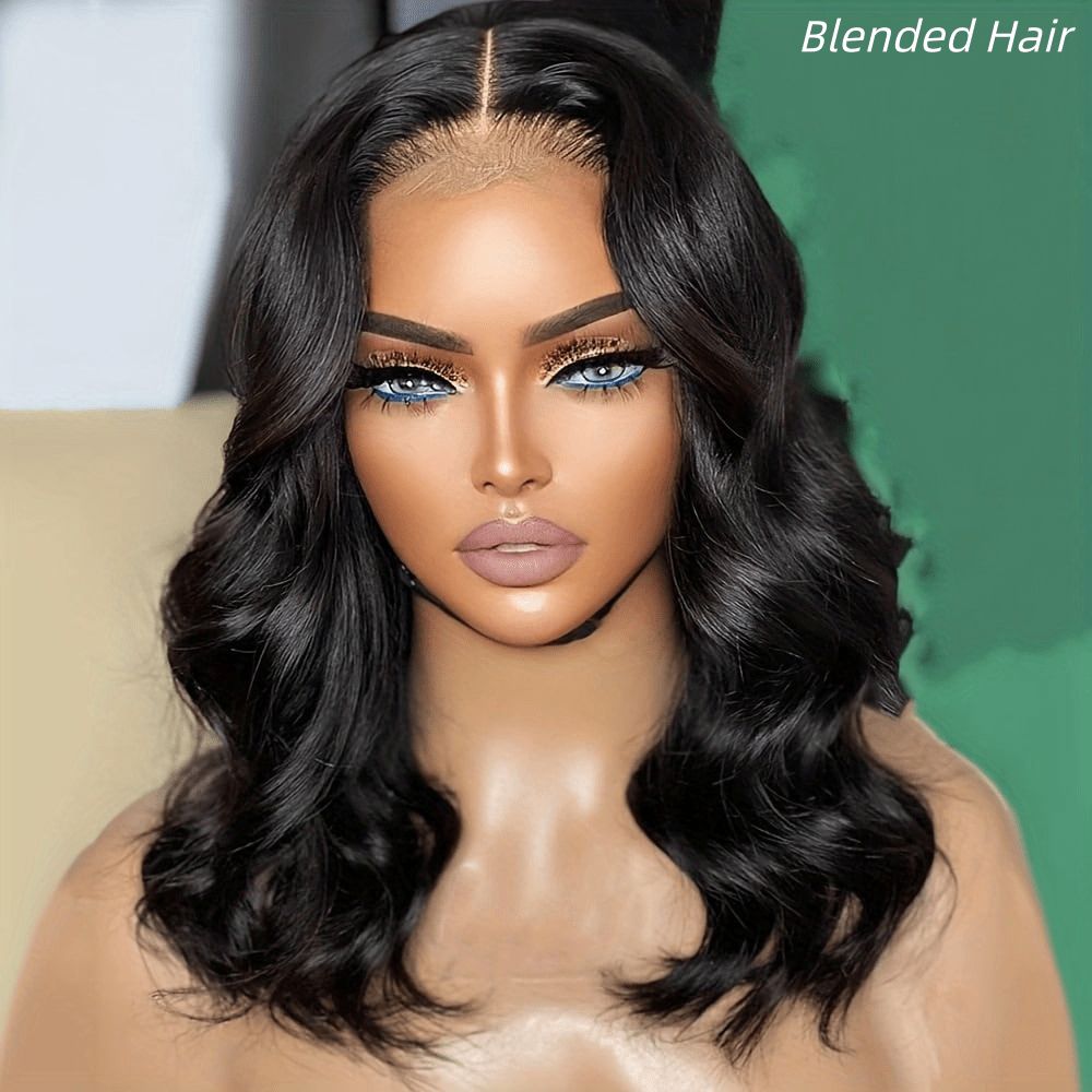 Peruca Frontal de Renda com Ondas Corporais de Densidade 200%, Cabelo Misturado Preto Pré-Arrancado, Renda Transparente HD 13x4, Peruca Frontal de Renda com Ondas Corporais de 8-34 Polegadas na Cor Natural, Peruca Frontal de Renda com Ondas Profundas Pré-Arrancadas e Pré-Cortadas, Molhada e Ondulada, Coloque e Vá, Sem Cola, Linha de Cabelo Natural com Cabelo de Bebê