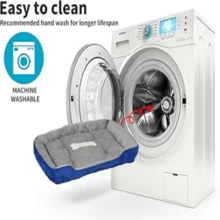 Pet Bed Dog Cat Calming Beds Warm Soft Plush Washable Cushion Navy L, Dog Bed With NonSlip Bottom And PP Cotton, Lar...