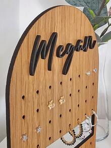 Personalized Jewelry Display Stand, Jewelry Rack, Girls Room Decor, Earring Holder, Acrylic Earring Rack, Jewelry Storage Box, Earring Organizer, Suitable As Gift For Family And Friends, Christmas, Valentine's Day, Halloween, Anniversary, Birthday