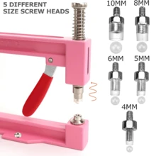 Pearl Handmade Beading Embellishment Tool Kit, Pearl Rivet Fixing Machine, DIY Handmade Pearl Inlay Machine, Includes Beads, Rivets, Screws, Tweezers, Wrench, Tray, Suitable For DIY Crafts, Jewelry Making