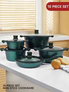 2-10pcs Anti-Scald Non-Stick Pan Aluminum Pot Die Casting Cover Multi-Purpose Kitchen Set,Suitable For Home Kitchen Cooking Pot And Frying Pan,Be Applicable To Gas And Electromagnetic Stove - Multicolor - View 3