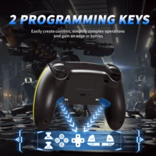 Wireless Controller With 7 Colors RGB Light For P-S5 Pro/Slim,Steam,IOS,PC Windows/Android 10 And Above,Support Microphone/Dual Vibration/Turbo/Programmable, With 3.5mm Audio Jack - màu đen - Xem 7