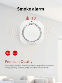 1pc 85dB Wireless Smoke Alarm Detector With LED Alarm Light, Fire Smoke Sensor, Low Battery Warning, Test/Silence Button, Easy Installation, Suitable For Home, Warehouse, Hotel, Factory, Commercial Building, Office, Shopping Mall Fire Protection - White - View 1