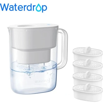 Waterdrop Lucid Water Filter Jug With 4*90 Days Filter, 3.5L, Reduces Fluoride, Chlorine And More, NSF Certified (Replacement Filter: WD-PF-01A Plus)