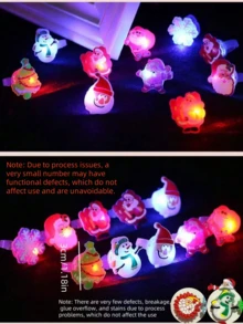 50pcs/30pcs-Christmas Party Giveaway 50 Christmas Lighting Rings, Glow Rings, Party Supplies, Christmas Glitter Glow Finger Rings, Christmas Party Decoration Home Prop Supplies,Christmas Decorations,Christmas Gifts