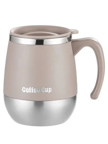 Stainless Steel Insulated Coffee Cup With Lid, Double Vacuum Insulation Suitable For Cold And Hot Beverages, Outdoor Mug With Handle For Convenient Use, Suitable For Home And Outdoor Use, Coffee Cup With Lid - Nhiều màu - Xem 9