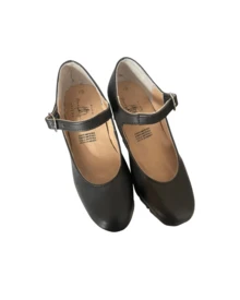 Zapatos de danza folclórica mexicana para niñas y adolescentes, calzado tradicional con tacón y cinta ajustable, ideales para ballet folclórico, presentaciones escolares, fiestas regionales y bailes típicos, cómodos y resistentes, disponibles en varios colores y tallas, diseño clásico artesanal que brinda soporte y elegancia al bailar, suela antideslizante y material duradero para uso prolongado, perfectos para trajes típicos, ensayos, competencias y eventos culturales, estilo regional auténtico con detalles cuidados, ligeros y flexibles, zapatos de danza tradicional para niñas, jóvenes y estudiantes de danza folklórica - Negro - Ver 4