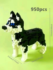 1 件卡通积木动物狗（松狮犬/斗牛犬/贵宾犬/猎犬/腊肠犬/斗牛犬/杜宾犬/猎犬）宠物伴侣 DIY 创意和教育积木玩具，生日礼物房间装饰，法国斗牛犬，狗玩具，积木，法国斗牛犬，积木，杜宾犬 - 彩色 - 查看 13
