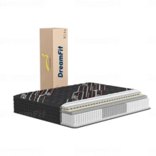DreamFit Colchón Híbrido,Colchon Individual │Matrimonial│ Queen Size Espuma de Alta Densidad Memory Foam En Caja,Ortopedico,Ergonomicas,Antibacteriana,Antiácaros,Transpirabilidad,Antialérgico,Resistente a la humedad, En Caja,Alivio de Presión y Extremadamente Cómodo,Firmeza media,Certificado CertiPUR-US®, Colchones Espuma, Colchones Resortes - Negro - Ver 15
