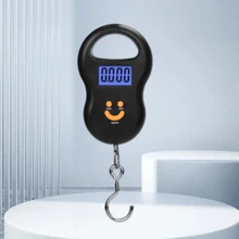 Báscula electrónica portátil multicolor para equipaje, con capacidad para 50 kg, para colgar, con pantalla LCD y función de tara. Adecuada para equipaje, mochilas y material de acampada. Verificación del peso para cumplir con las normas de las aerolíneas + báscula para pesca. - Negro - Ver 10
